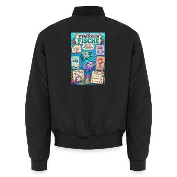 Sternzeichen Fische – Träumerisch und kreativ - Unisex Bomberjacke - Schwarz - Hinten - AI Model Male 185 light (185cm)