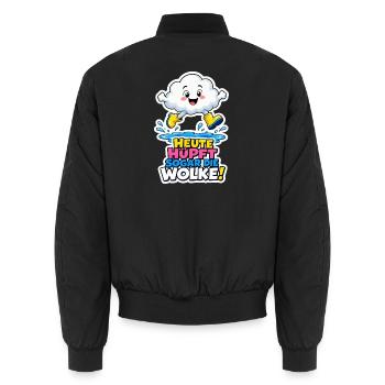 Wolke hüpft Heute sogar die Wolke Regen Humor nass - Unisex Bomberjacke - Schwarz - Hinten - AI Model Male 185 light (185cm)