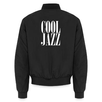 Cool Jazz Typography Tee - Unisex Bomber Jacket - black - Back - AI Model Male 185 light (185cm)