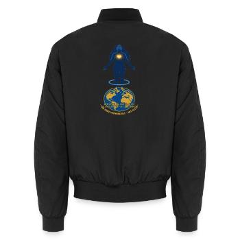Rooted in the Earth Connected to All Life - Unisex Bomberjacke - Schwarz - Hinten - AI Model Male 185 light (185cm)