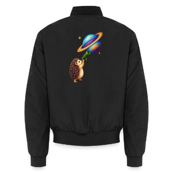 Blatt-Teleskop - Unisex Bomberjacke - Schwarz - Hinten - AI Model Male 185 light (185cm)