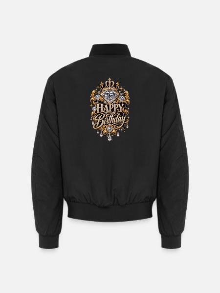Herzlichen Glückwunsch zum Geburtstag-Design: Diamantkrone - Unisex Bomberjacke - Schwarz