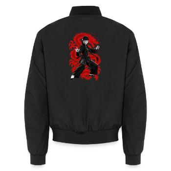TÖDLICHER SCHLAG - Unisex Bomberjacke - Schwarz - Hinten - AI Model Male 185 light (185cm)