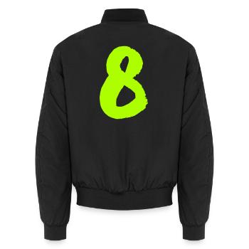 8 - Unisex Bomberjacke - Schwarz - Hinten - AI Model Male 185 light (185cm)