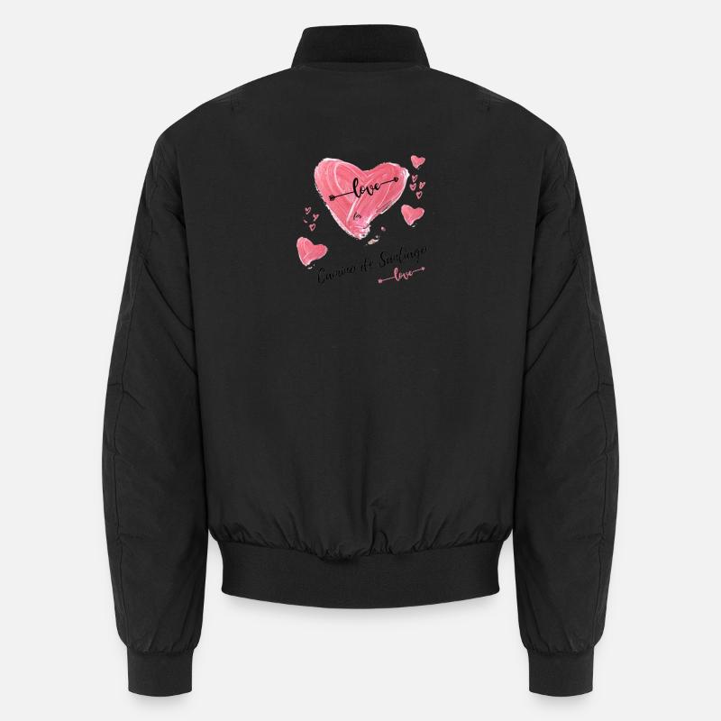 Herz auf dem Jakobsweg - Unisex Bomberjacke - Schwarz