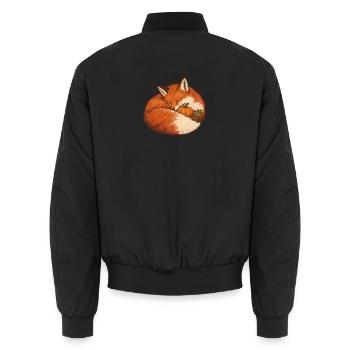 Fuchs im Kürbisnest - Unisex Bomberjacke - Schwarz - Hinten - AI Model Male 185 light (185cm)