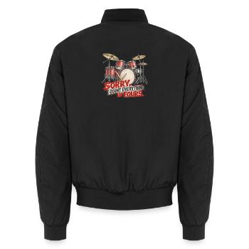 Lustiger Schlagzeuger zählt in Vieren - Unisex Bomberjacke - Schwarz - Hinten - AI Model Male 185 light (185cm)