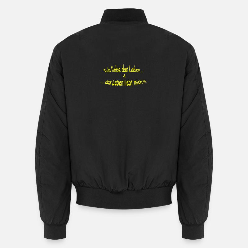 Ich-liebe-das-Leben-gelb Unisex Bomberjacke