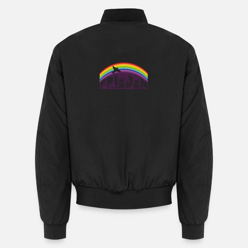 PEACE LETTERING with rainbow Unisex Bomber Jacket