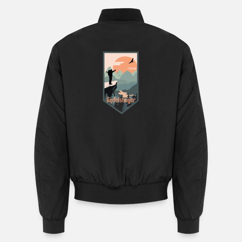 Hiking, Summit Climber - Unisex Bomber Jacket - black