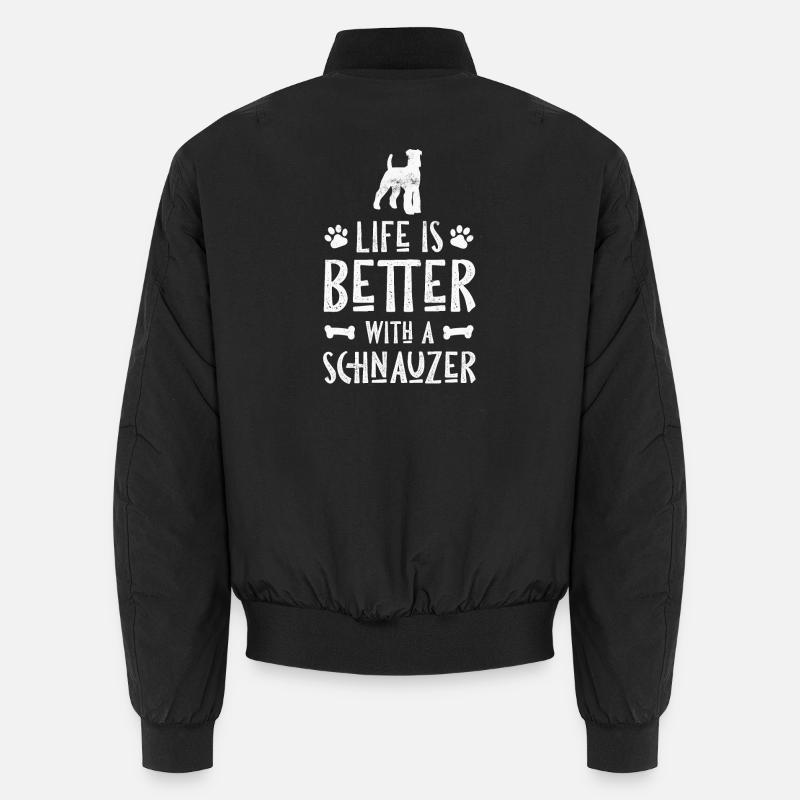 Dog Schnauzer - Unisex Bomber Jacket - black