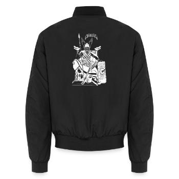 Odin auf Thron weiß - Unisex Bomberjacke - Schwarz - Hinten - AI Model Male 185 light (185cm)