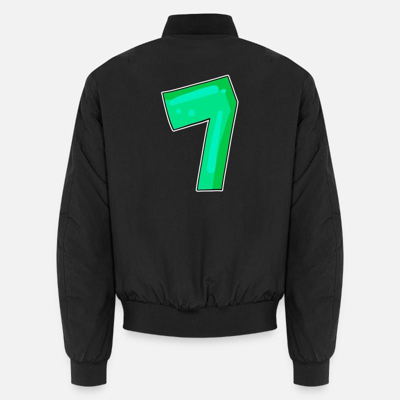 Zahl 7 Nummer Sieben Unisex Bomberjacke