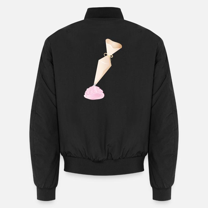Sahnespritzbeutel mit rosa Häubchen Unisex Bomberjacke