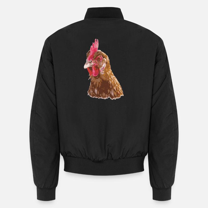 Hühnerillustration lebendigen Farben Unisex Bomberjacke