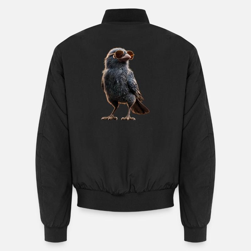 Rabe Krähe Vogel Rabenkrähe Dohle Schwarze Raben Unisex Bomberjacke