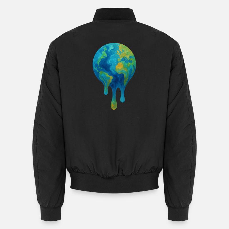 Melting Globe – Art abstrait du climat Bomber unisexe