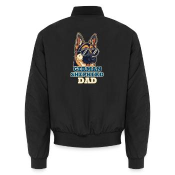 German Shepherd Dad Hundepapa Cool - Unisex Bomberjacke - Schwarz - Hinten - AI Model Male 185 light (185cm)