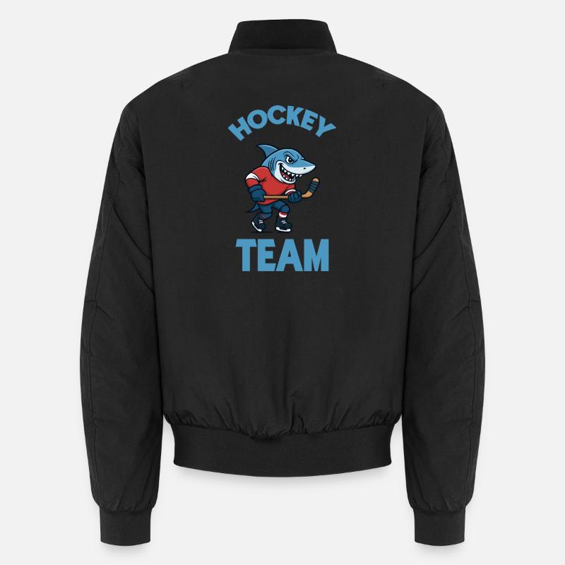 Hai Team Eishockey Maskottchen Unisex Bomberjacke