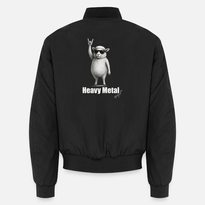 Heavy Metal Sheep: Rocking Mojo - Unisex Bomber Jacket - black