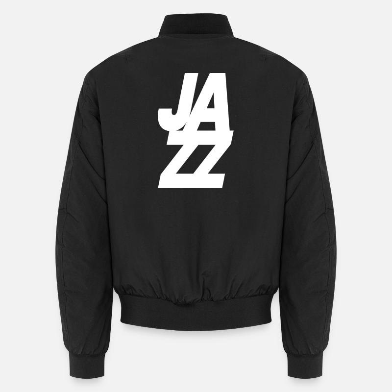 Bold Jazz Music logo design - Unisex Bomber Jacket - black