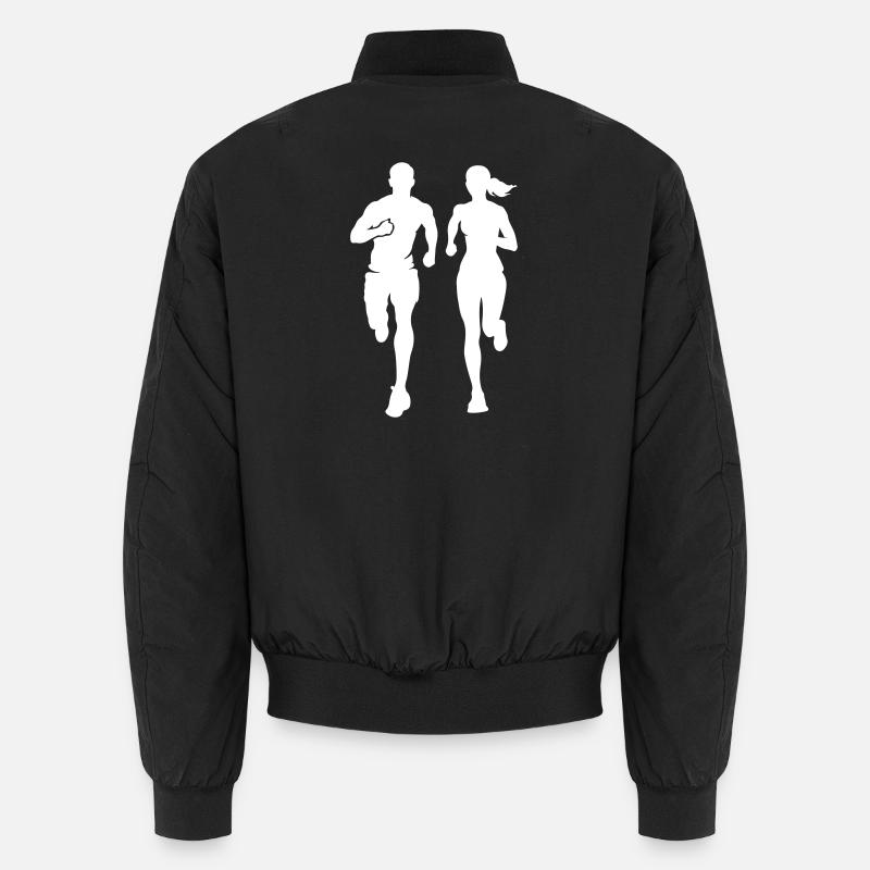 Marathon Runners Team Silhouette Marathon - Unisex Bomber Jacket - black