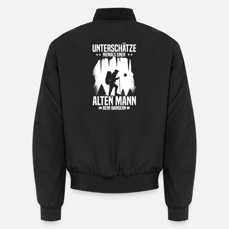 Never underestimate old man hiking Unisex Bomber Jacket