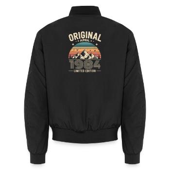 février 1984 – Légende des sommets et montagnes - Bomber unisexe - noir - Dos - AI Model Male 185 light (185cm)