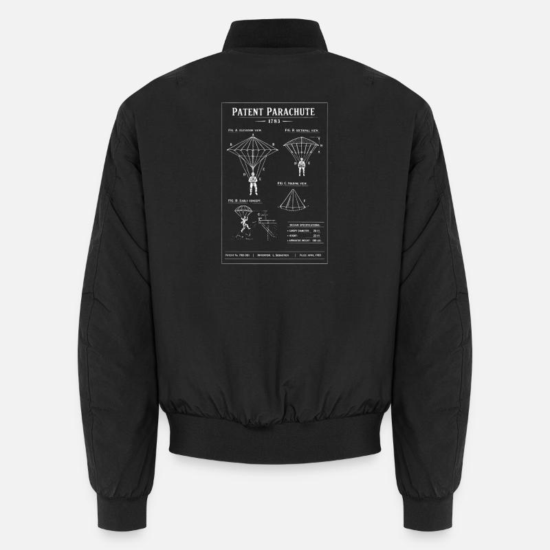 Patent-Fallschirm-Bauplan Unisex Bomberjacke