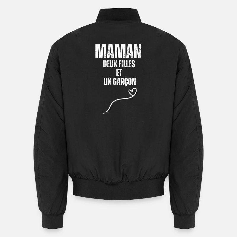 Mama: Zwei Mädchen und ein Junge Unisex Bomberjacke