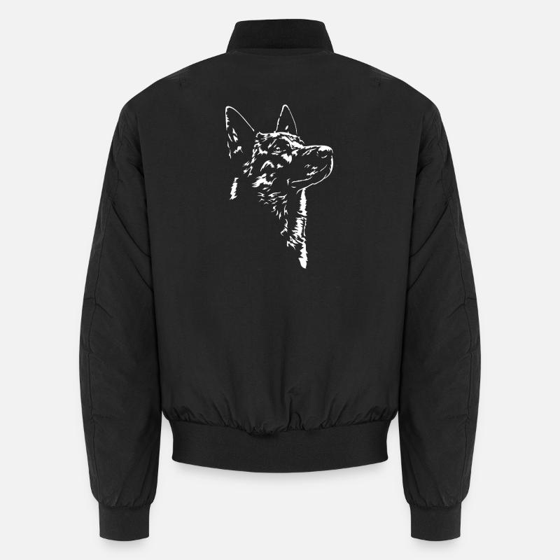 Silhouette di cane Hollandse Herder Cane Wilsigns - Giacca bomber unisex - nero