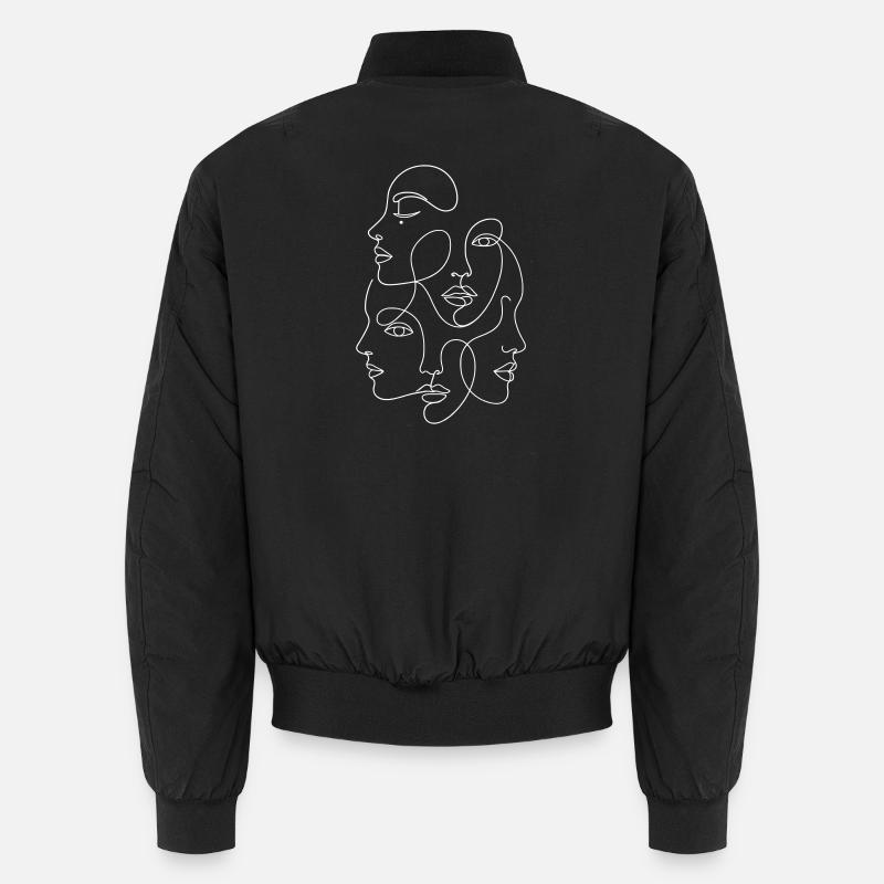 Multiface minimaliste One White Line Bomber unisexe
