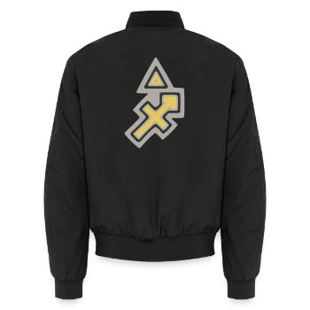 Zodiac Tribal Sagittarius Fire - Unisex Bomber Jacket - black - Back - AI Model Male 185 light (185cm)