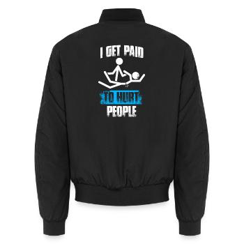 I get paid Physiotherapie Physio Physiotherapeut - Unisex Bomberjacke - Schwarz - Hinten - AI Model Male 185 light (185cm)