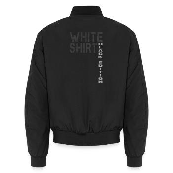 White Shirt Black Edition  - Unisex Bomberjacke - Schwarz - Hinten - AI Model Male 185 light (185cm)