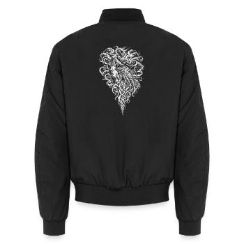 Thor im Gewitter – Donnergott mit Hammer - Unisex Bomberjacke - Schwarz - Hinten - AI Model Male 185 light (185cm)