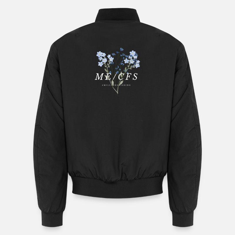 ME/CFS Flowers white - Unisex Bomber Jacket - black