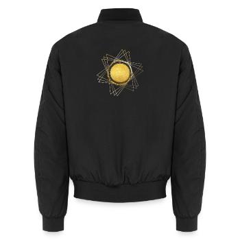 Golden Solar Circle Geometrics - Unisex Bomber Jacket - black - Back - AI Model Male 185 light (185cm)