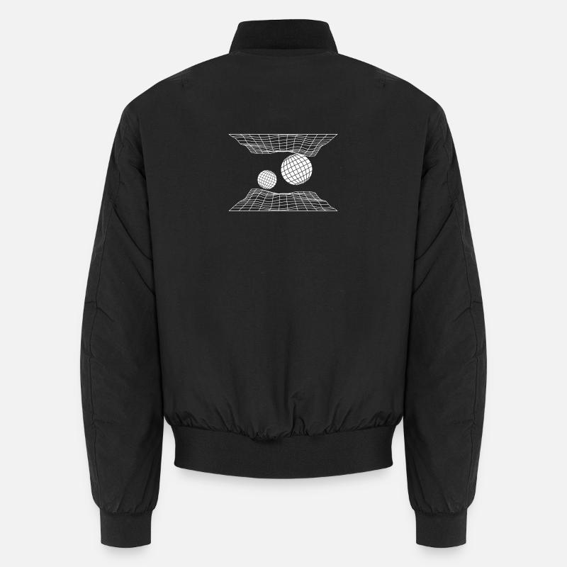 Futuristic Grid Space Spheres Design - Unisex Bomber Jacket - black