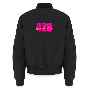 420girls - Unisex Bomberjacke - Schwarz - Hinten - AI Model Male 185 light (185cm)