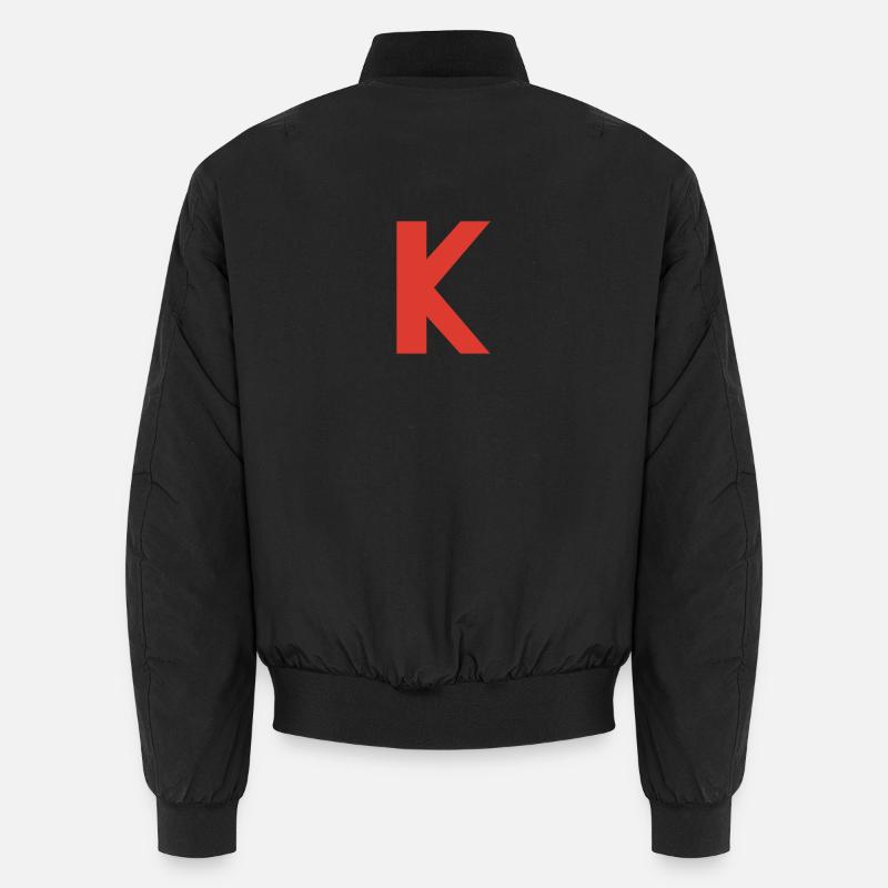 Powerful K: Minimalist red Unisex Bomber Jacket