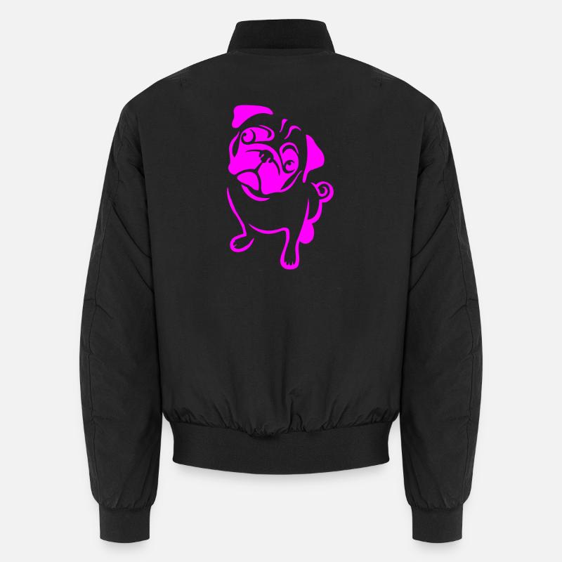 Mops in Pink Unisex Bomberjacke