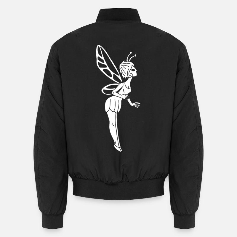 Glückliche weiße Fee - Unisex Bomberjacke - Schwarz