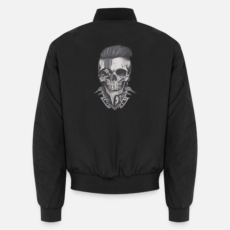 Hipster Skull - Unisex Bomber Jacket - black