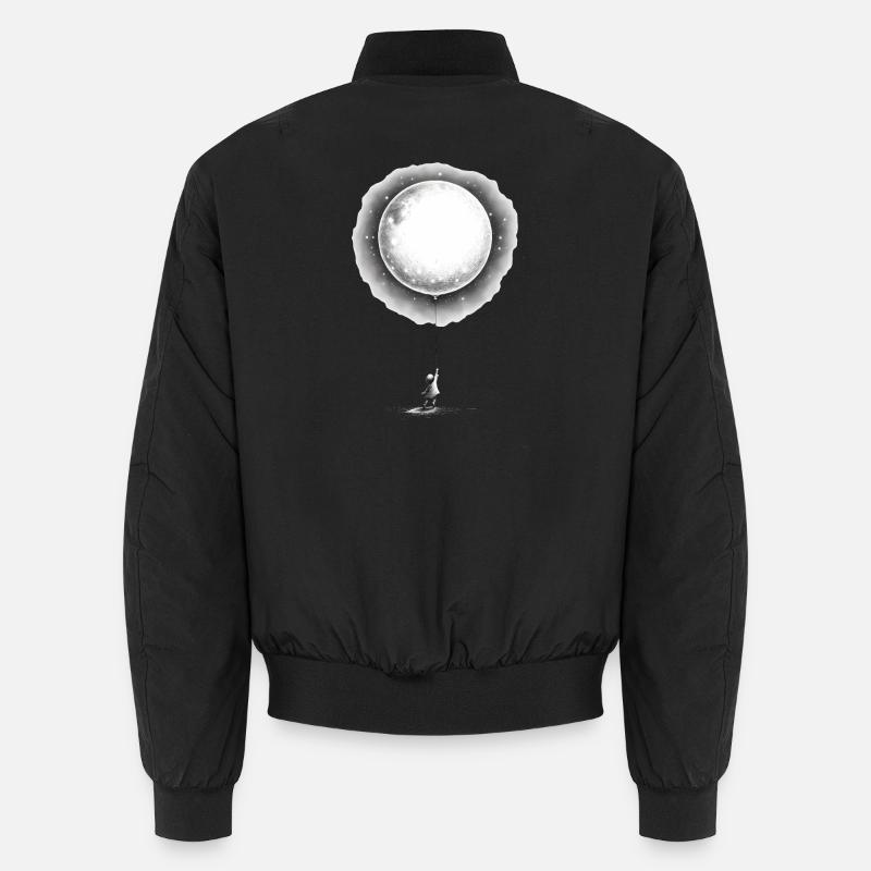 Kind mit Mond Ballon - Unisex Bomberjacke - Schwarz