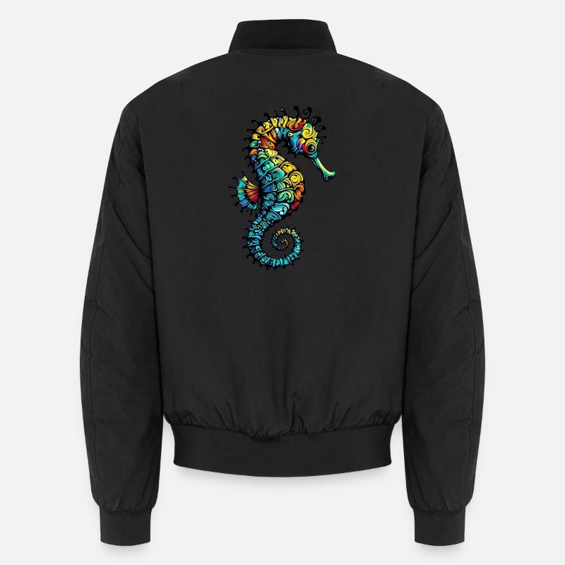 Seahorse - Unisex Bomber Jacket - black