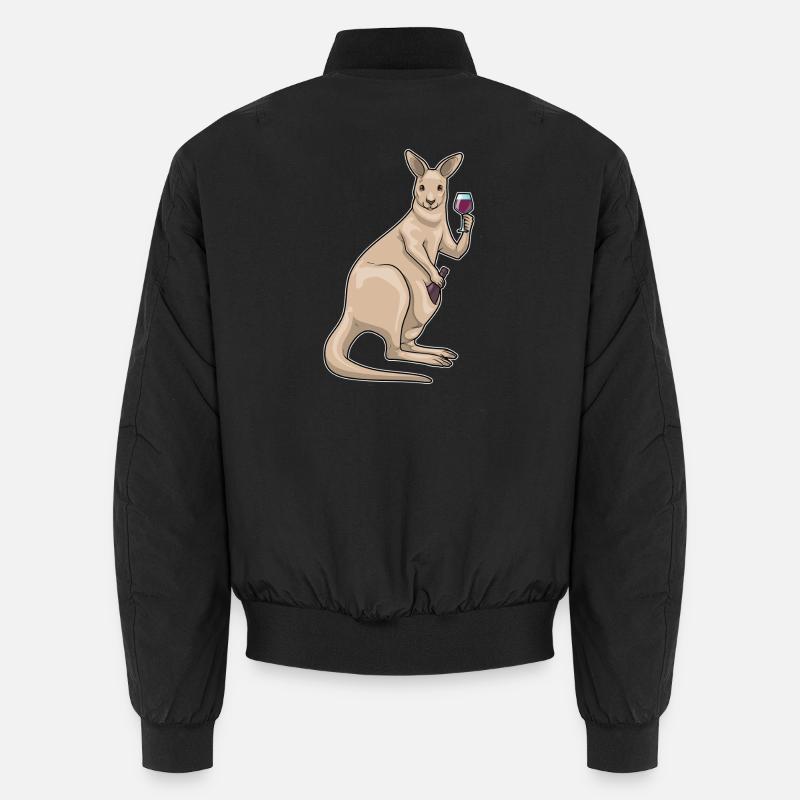 Kangaroo Red Wine Unisex Bomber Jacket