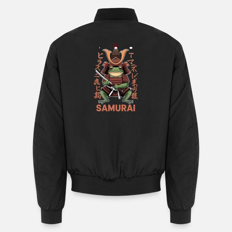  Samurai Frosch Krieger Illustration mit Unisex Bomberjacke