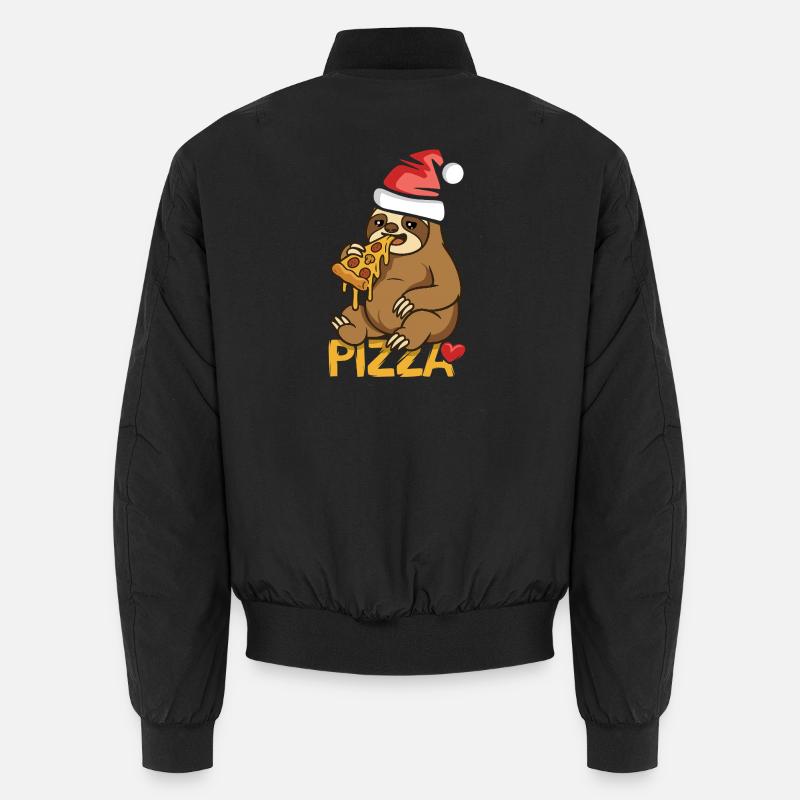 paresseux mangeant pizza Noël design Bomber unisexe