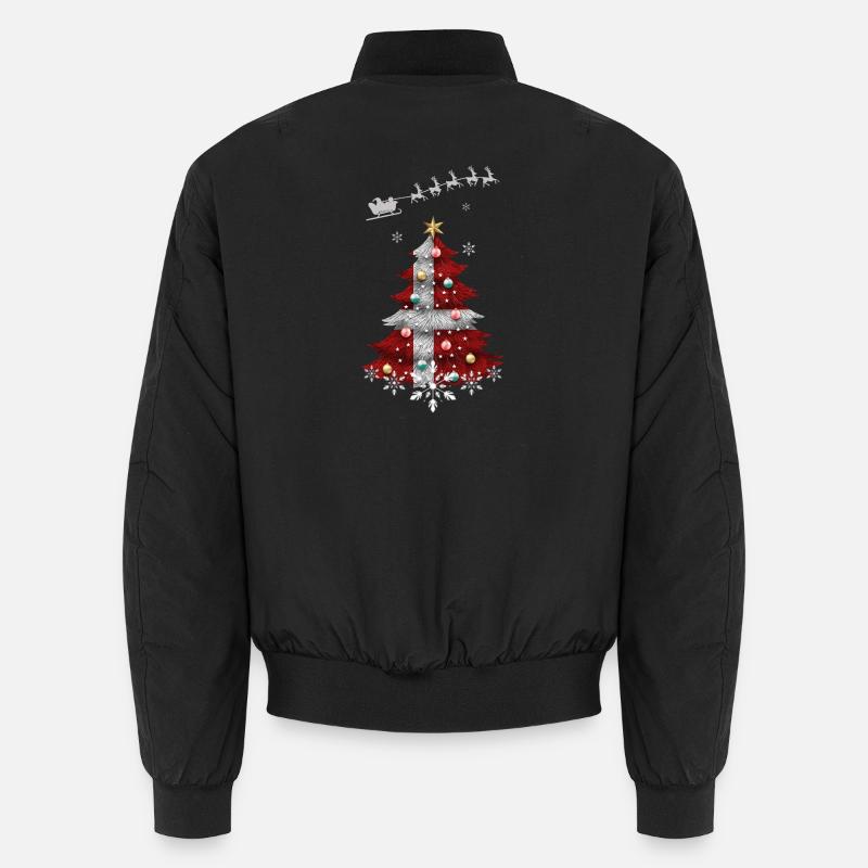 Sapin de Noël avec drapeau du Danemark Bomber unisexe